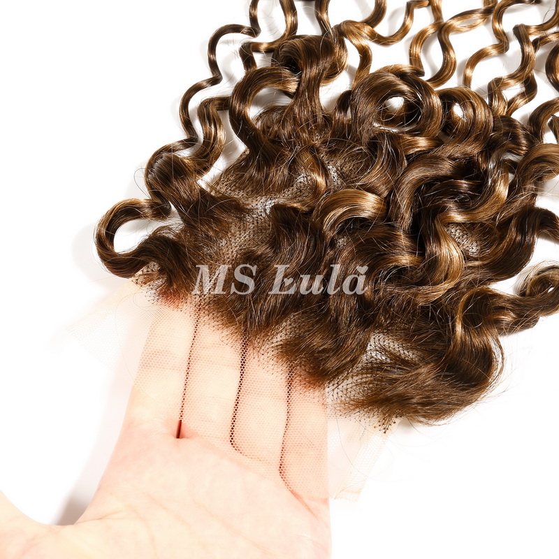Water Wave #4/27 Highlight Virgin Human Hair 4x4 13x4 Transparent Lace Closure/Frontal - 图片 4